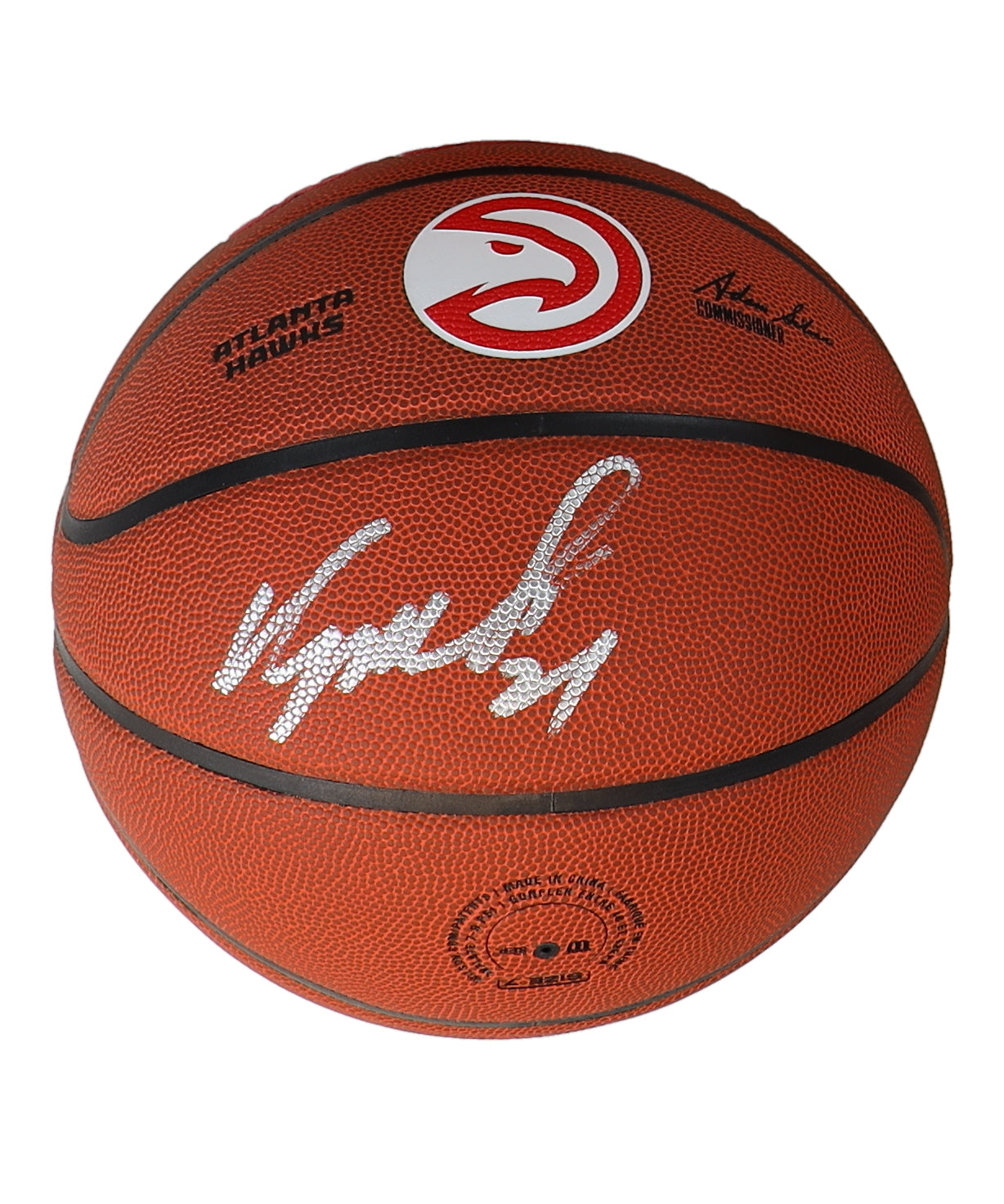 Dominique Wilkins Signed Hawks Logo NBA Basketball - Schwartz Certified