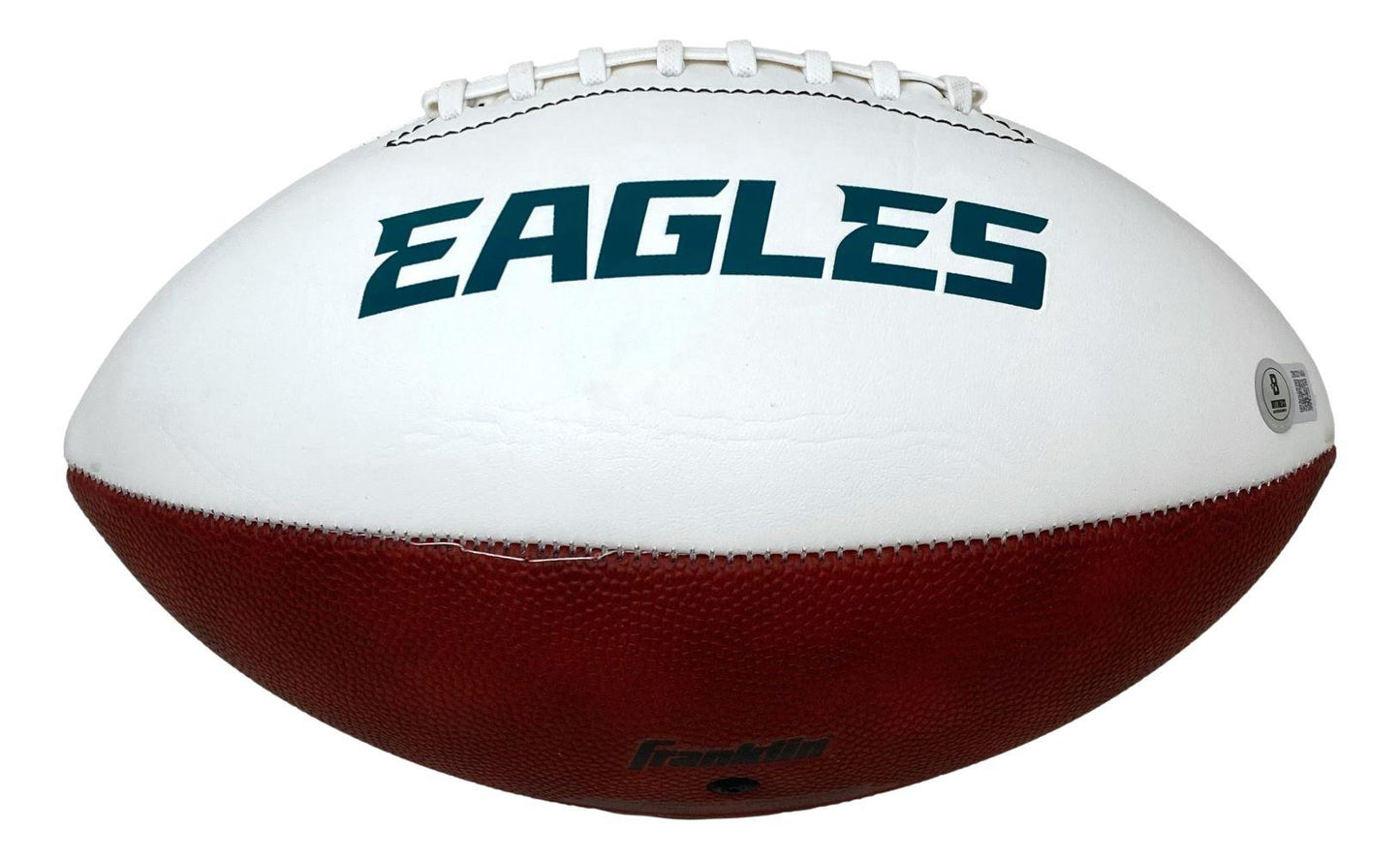 Randall Cunningham Signed Eagles Logo Football - Beckett Certified