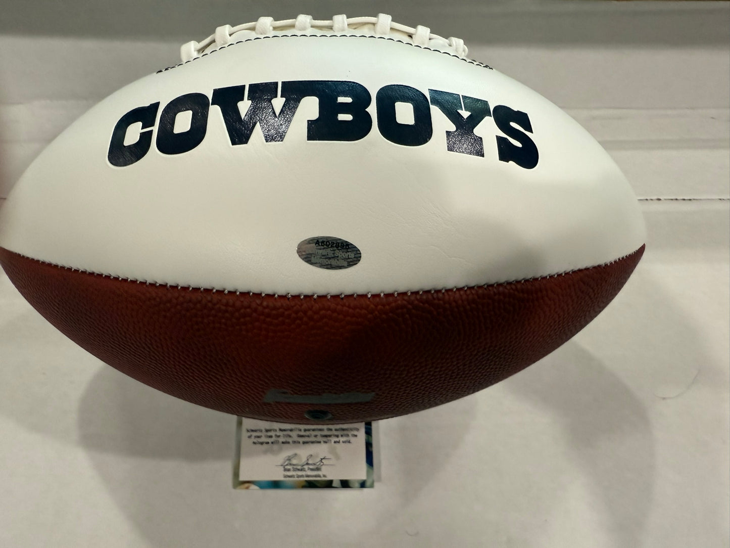 Danny White Signed Cowboys NFL Football - Schwartz Certified