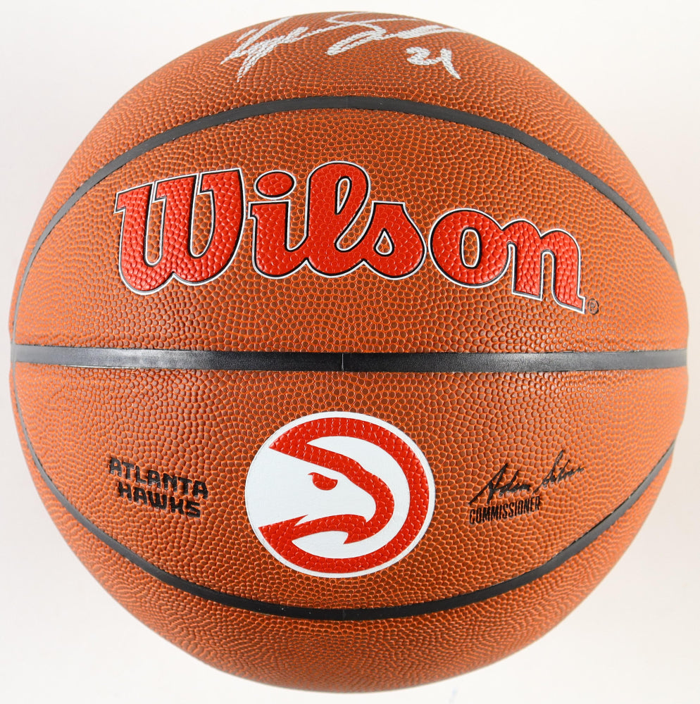 Dominique Wilkins Signed Hawks Logo Basketball - Beckett Certified