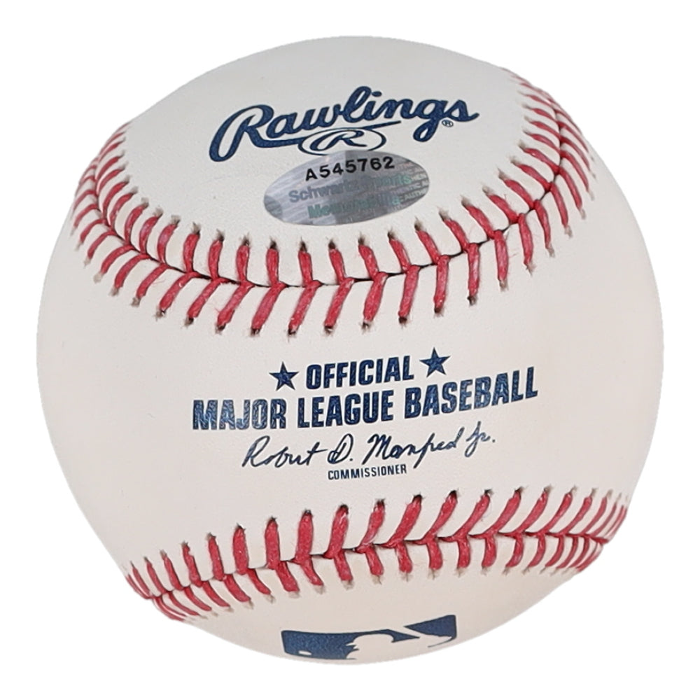 Addison Russell Signed OML Baseball Inscribed "2016 WS GM 6 GS" - Schwartz Certified