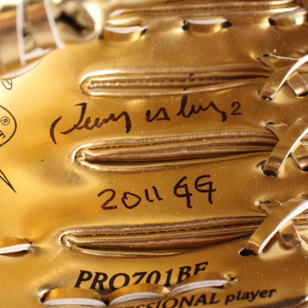 Erick Aybar Signed Rawlings Mini Golden Glove Inscribed "2011 GG" - JSA Certified