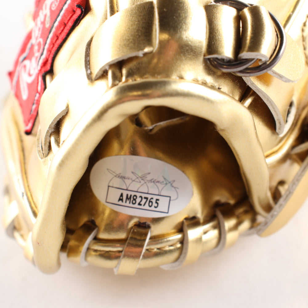 Erick Aybar Signed Rawlings Mini Golden Glove Inscribed "2011 GG" - JSA Certified