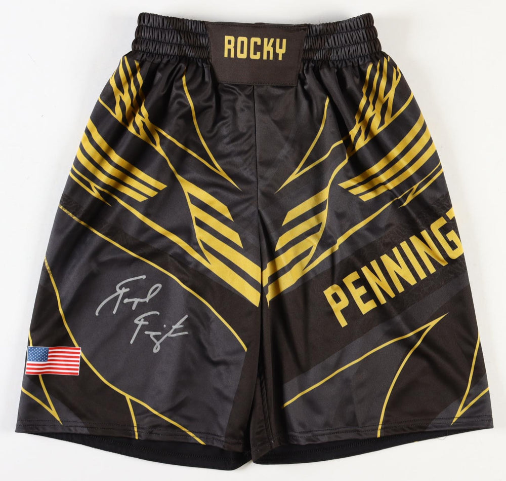 Raquel Pennington Signed “Rocky” Custom Fight Shorts - Beckett Certified
