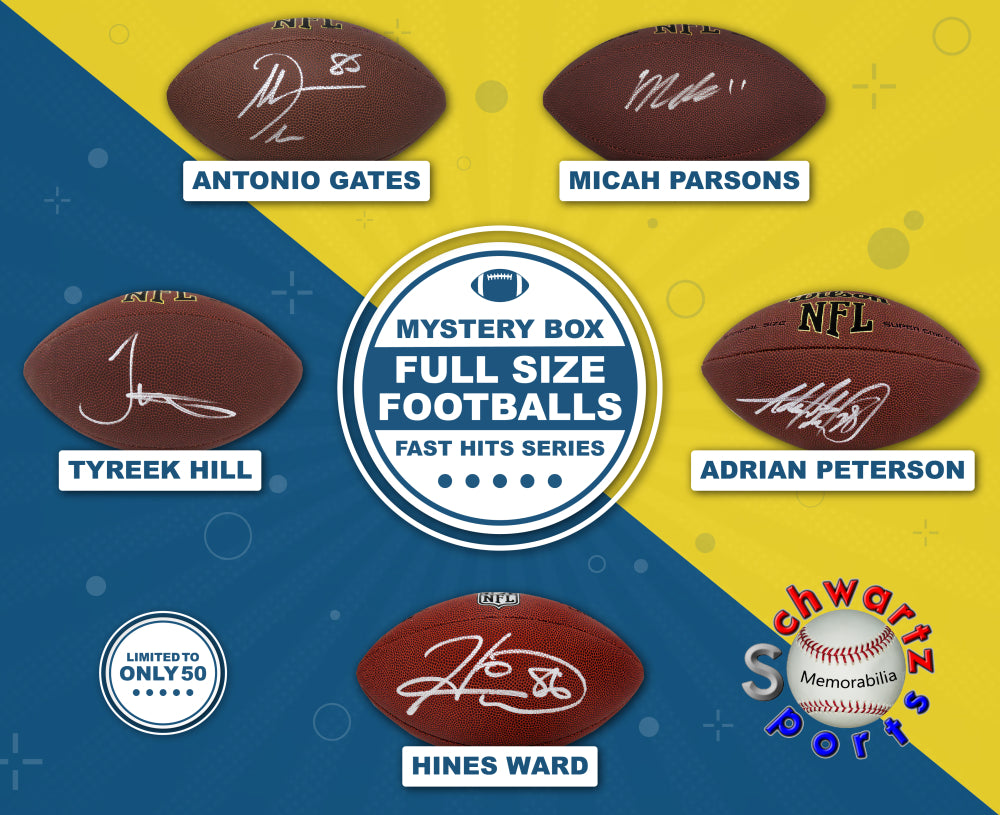 Full Size Football Signed Mystery Box – FAST HITS Series 2 (Limited to ONLY 50) – Schwartz Sports