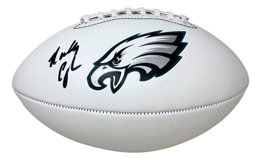 Randall Cunningham Signed Eagles Logo Football - Beckett Certified