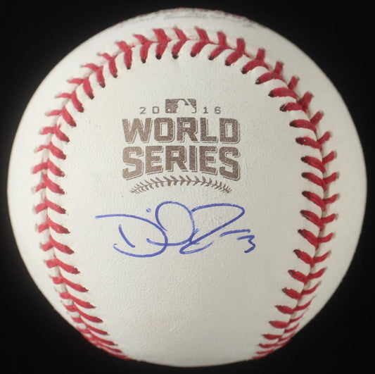David Ross Signed OML 2016 World Series Logo Baseball - Beckett Certified