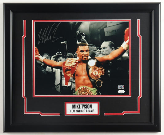 Mike Tyson Signed Custom Framed Photo Display - Tyson & JSA Certified