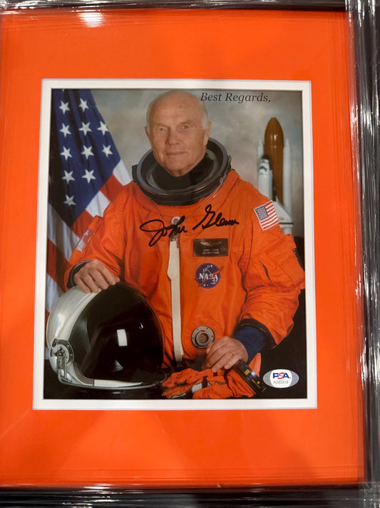 John Glenn Signed 8X10 Framed and Matted PSA COA