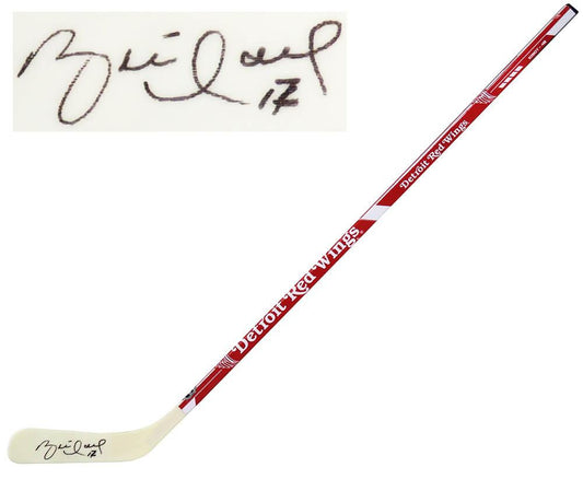 Brett Hull Signed Red Wings Hockey Stick - Schwartz Certified