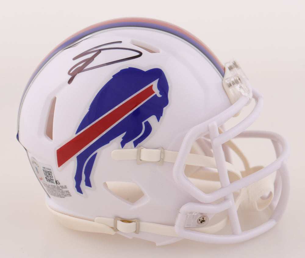 Stefon Diggs Signed Bills Speed Mini Helmet with Display Case - Beckett