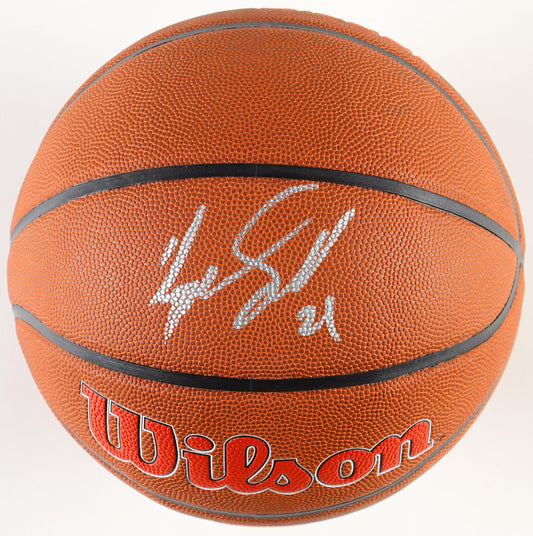 Dominique Wilkins Signed Hawks Logo Basketball - Beckett Certified