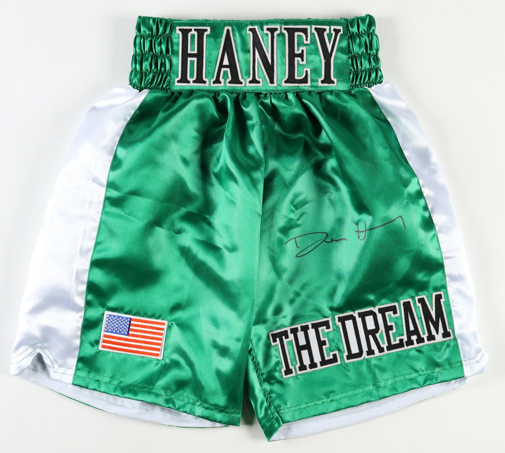 Devin Haney Signed Boxing Trunks - Beckett Certified