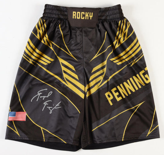 Raquel Pennington Signed “Rocky” Custom Fight Shorts - Beckett Certified