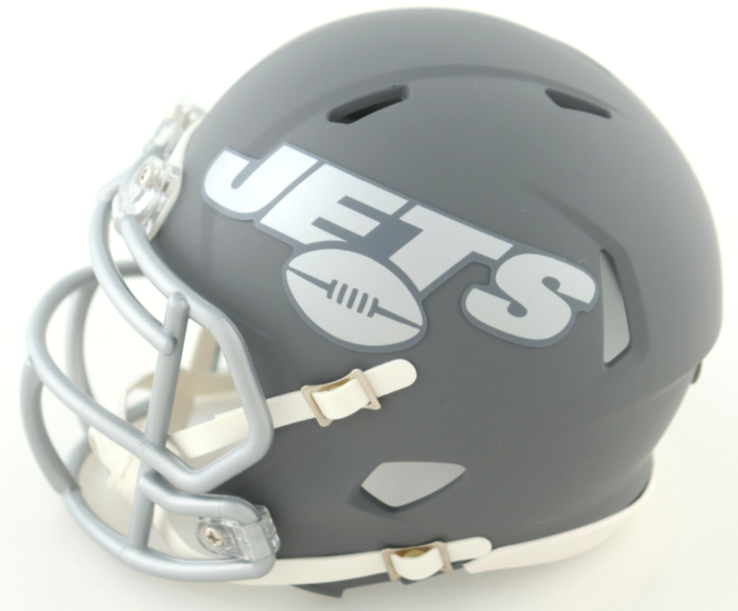 Breece Hall Signed NY Jets Slate Alternate Speed Mini Helmet - JSA Authenticated